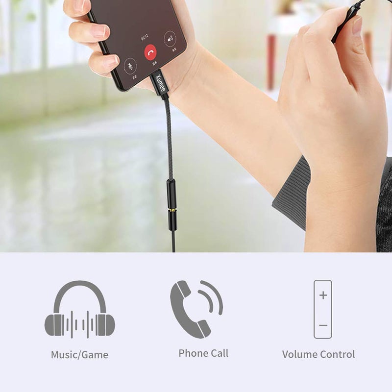 Xumee USB C to 3.5mm Headphone Adapter - USB Type C to AUX Audio Jack Hi-Res DAC Dongle Cable Cord Compatible with iPhone 16/15 Pro Max, Samsung Galaxy S25 S24 S23 S22 FE Ultra - Image 4